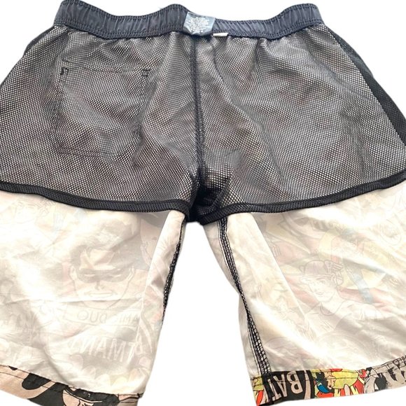 DC Comics Swim Trunks Men Size 32 Black Retro Batman Robin Superman Board Shorts - Picture 14 of 14